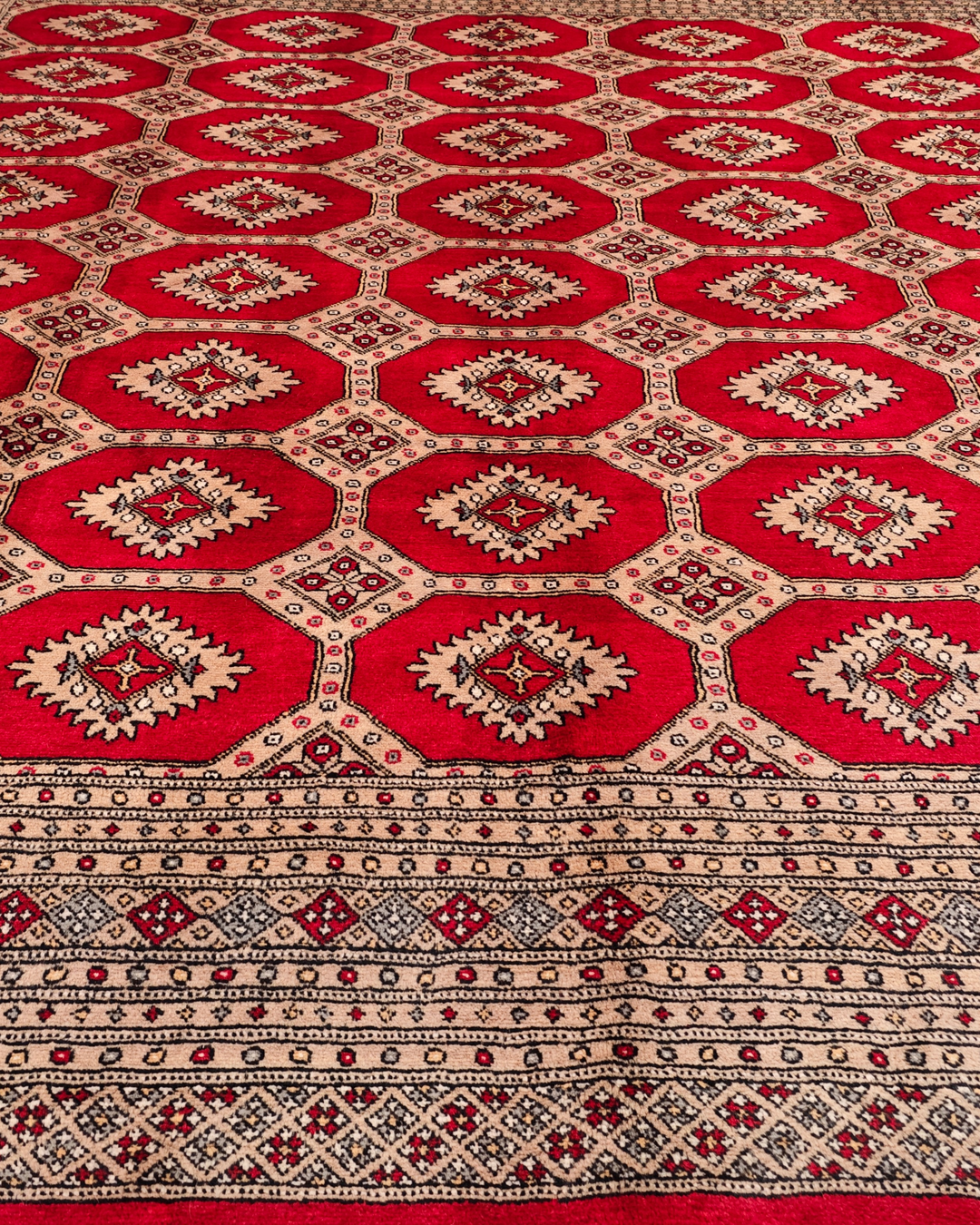 Ruby Pakistani Jaldar, Hand-Knotted Wool Rug