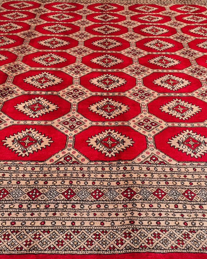 Ruby Pakistani Jaldar, Hand-Knotted Wool Rug