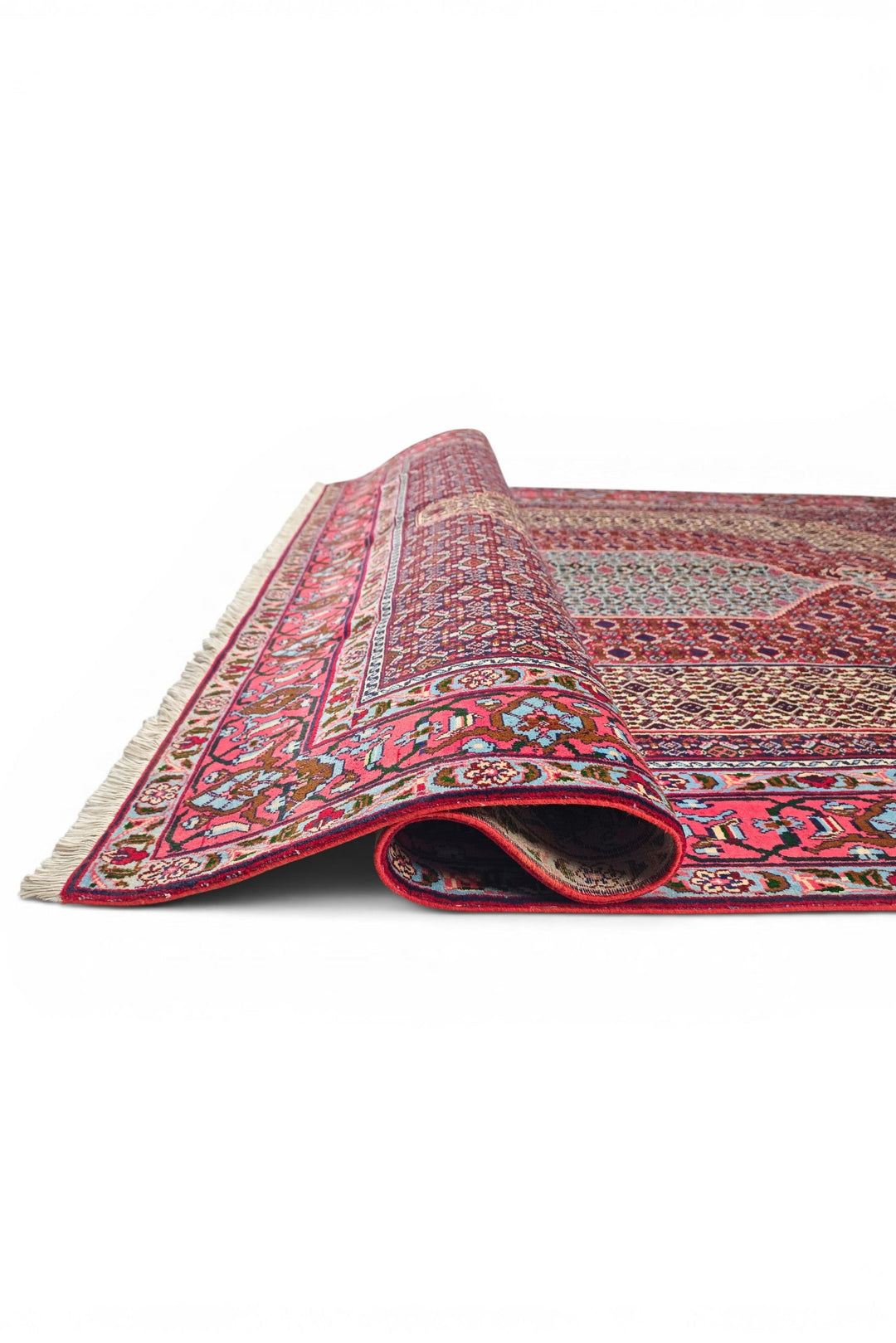 Red Herati Medallion Persian Sabzevar, Hand-Knotted Wool Rug