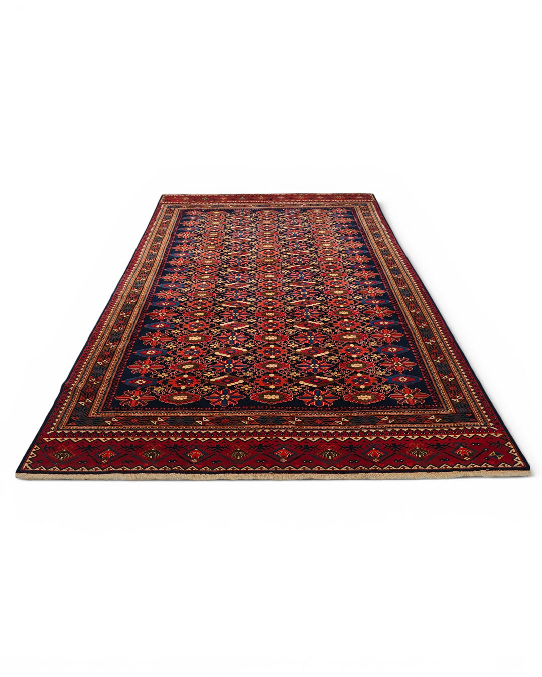 Navy Tribal Pakistani Bokhara, Hand-Knotted Wool Rug