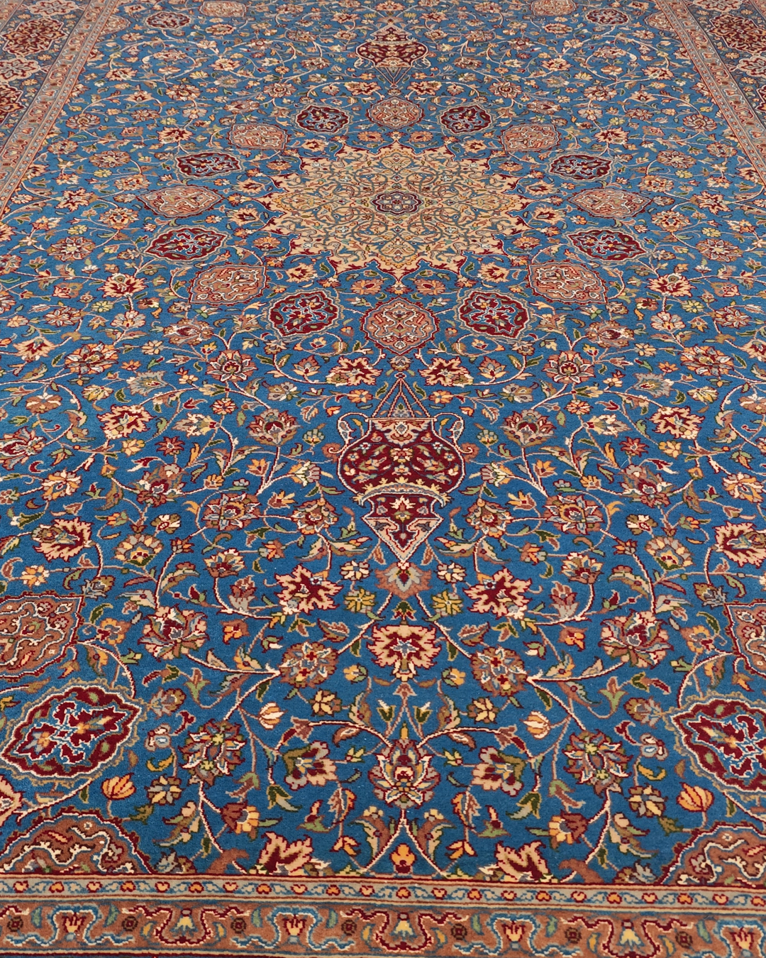 Black &amp; White Pakistani Double Knot, Hand-Knotted Wool Rug