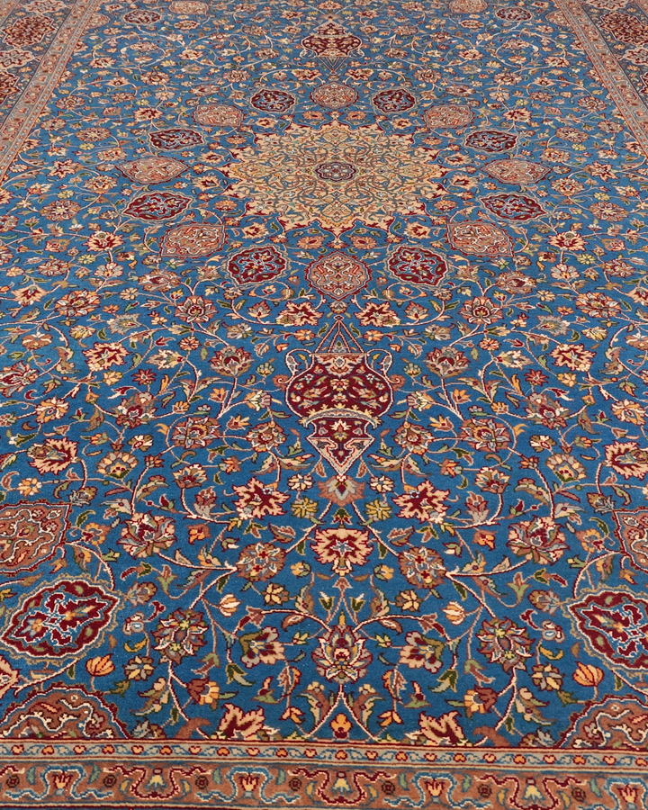 Black &amp; White Pakistani Double Knot, Hand-Knotted Wool Rug