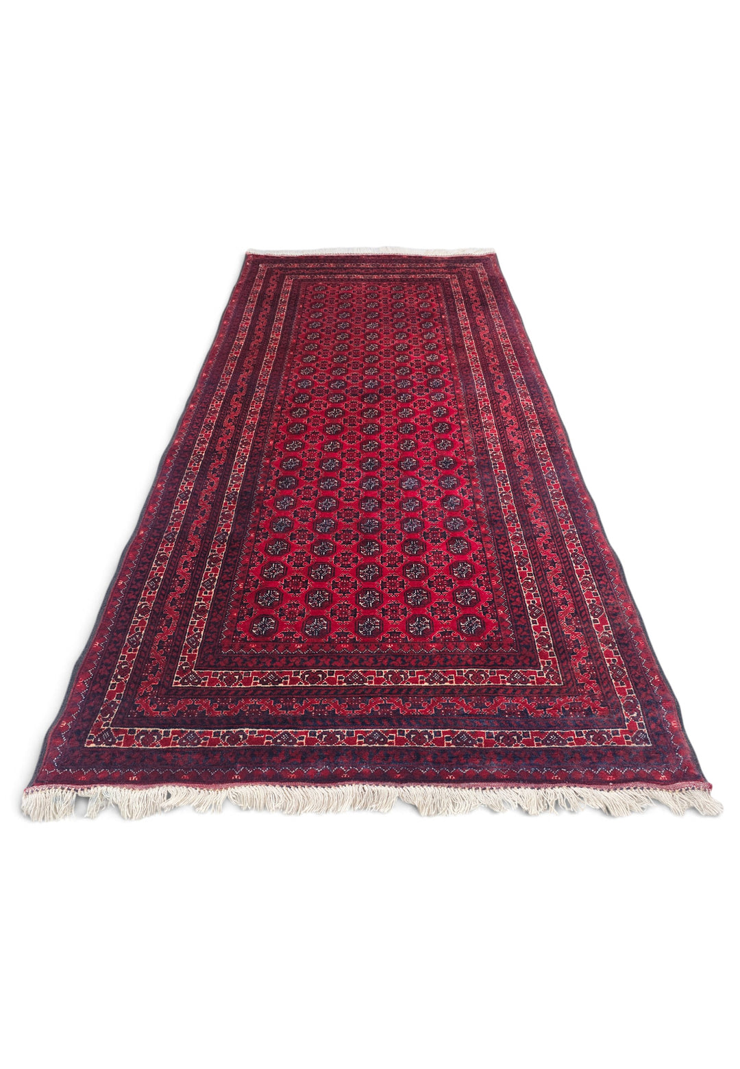 Deep Red Khan Muhammadi Rug, Hand-Knotted Wool
