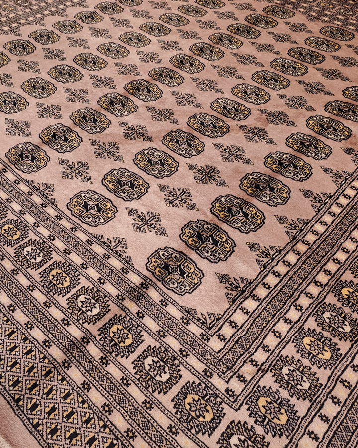Taupe Pakistani Jaldar, Hand-Knotted Wool Rug