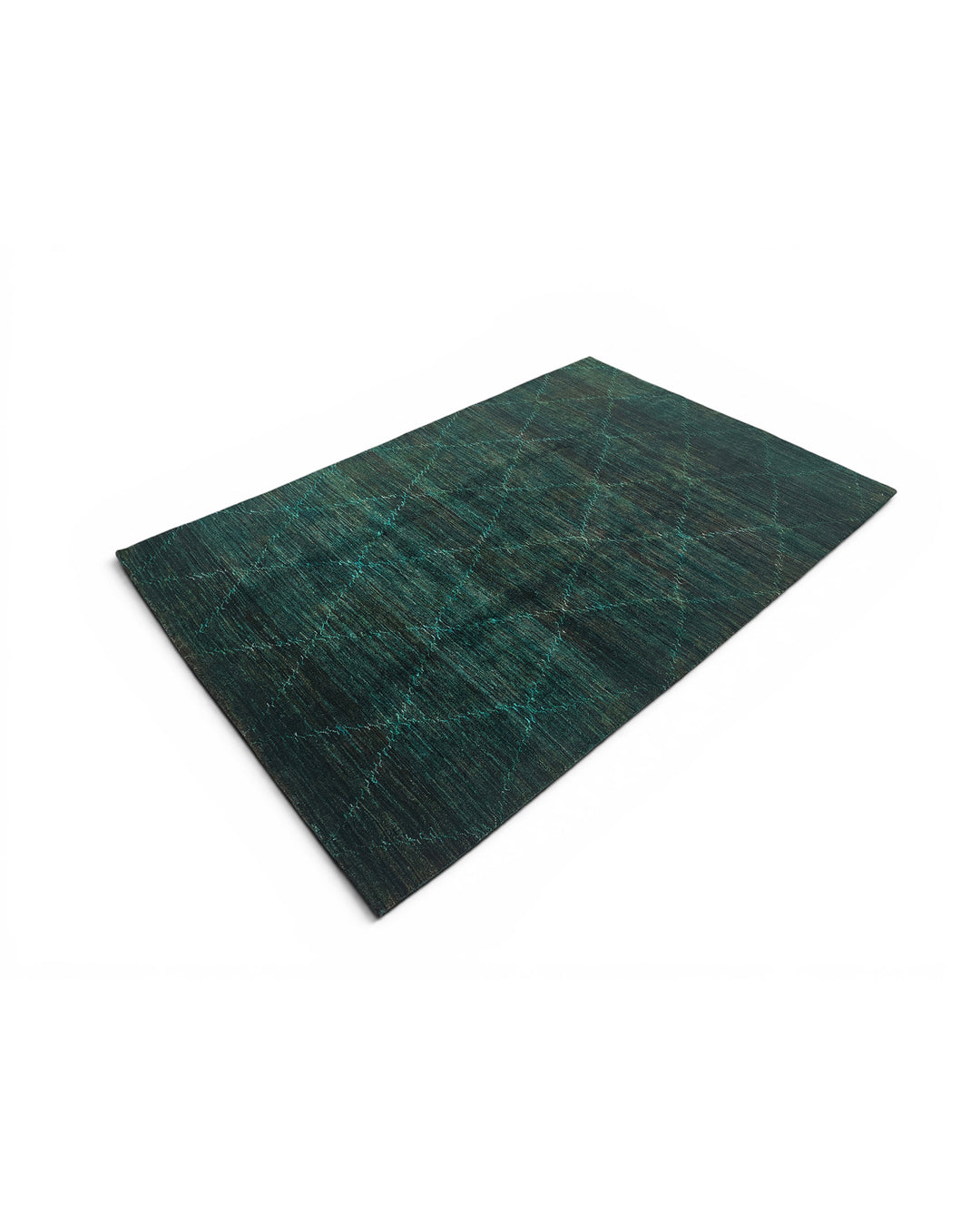 Teal Gabbeh, Hand-Knotted Afghan Wool Rug
