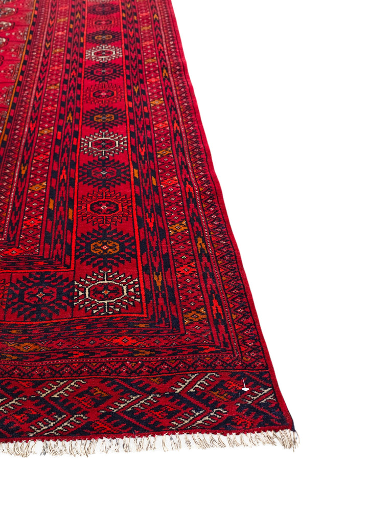 Ruby Red Turkmen Gül Khal Mohammadi Rug, Hand-Knotted Wool