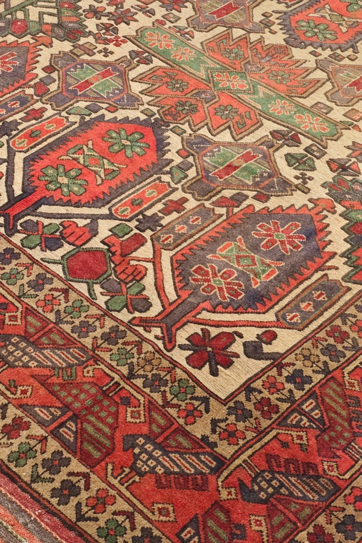 Cream and Orange Laspanji Kilim, Hand-Woven Wool