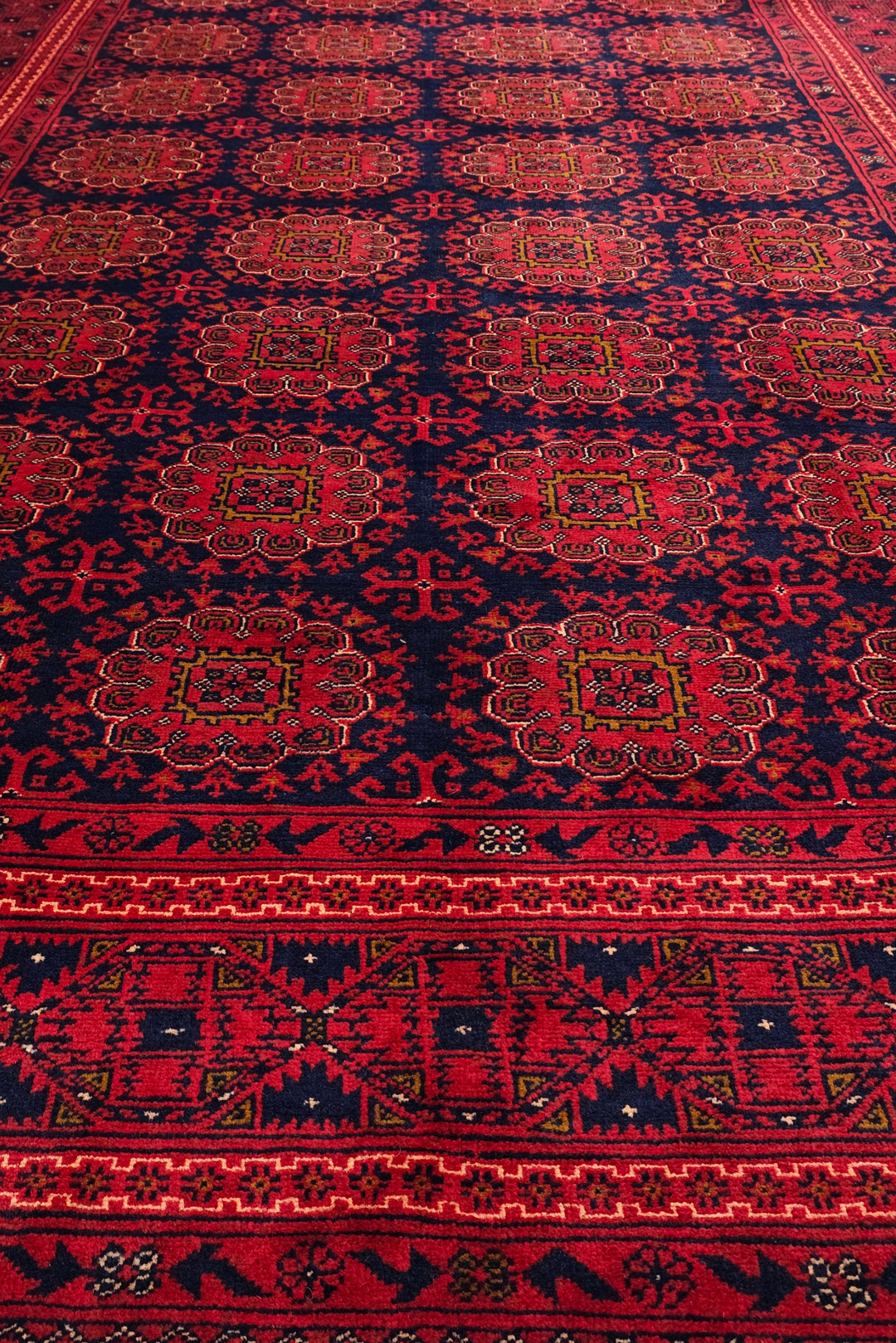 Wine Red Bashiri Rug, Hand-Knotted Wool
