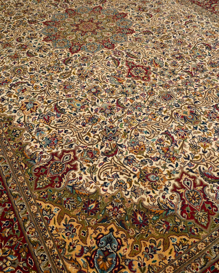 Red Pakistani Double Knot, Hand-Knotted Wool Rug