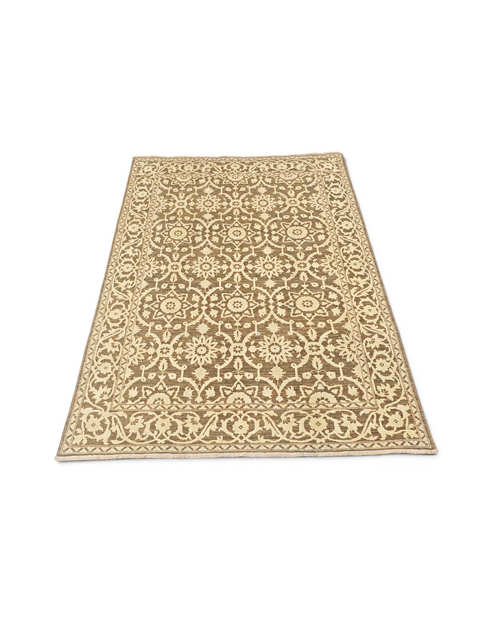 Brown Gabbeh, Hand-Knotted Afghan Wool &amp; Silk Rug