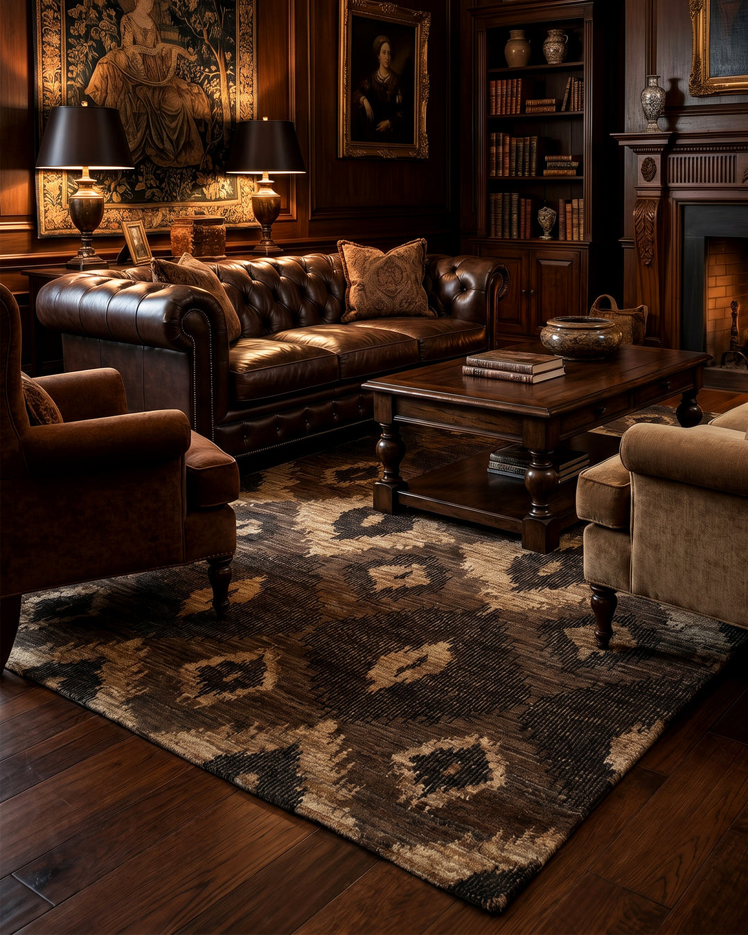 Bronze Ikat Gabbeh, Hand-Knotted Afghan Wool Rug
