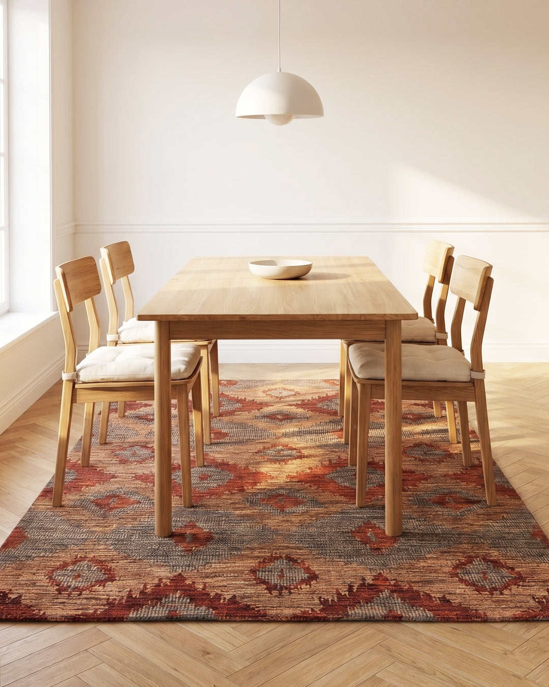 Sienna Ikat Gabbeh, Hand-Knotted Afghan Wool Rug