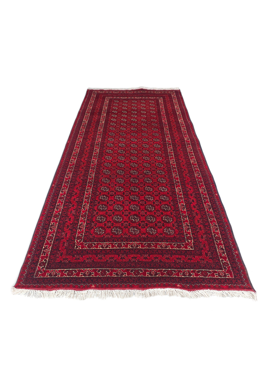 Deep Red Turkmen Gül Khan Muhammadi Rug, Hand-Knotted Wool