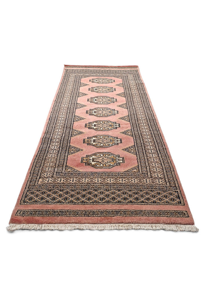 Terracotta and Beige Yamoud Rug, Hand-Knotted Wool