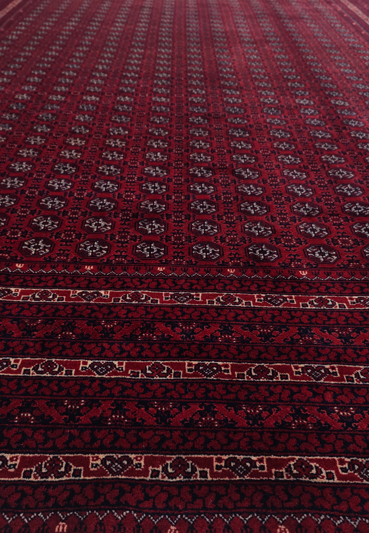Deep Wine Khoja Roshnai, Hand-Knotted Wool Rug