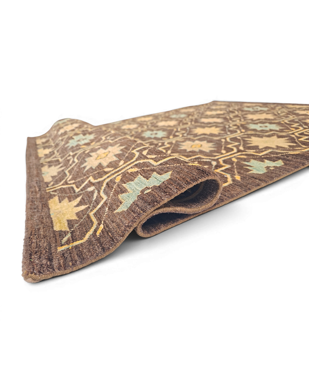 Walnut Star Gabbeh, Hand-Knotted Afghan Wool Rug