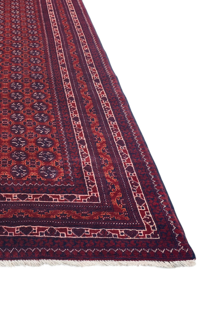Wine Red Turkmen Gül Khan Muhammadi Runner, Hand-Knotted Wool