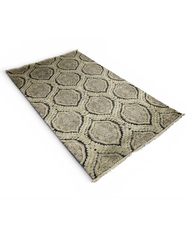 Charcoal Gabbeh, Hand-Knotted Afghan Wool &amp; Silk Rug