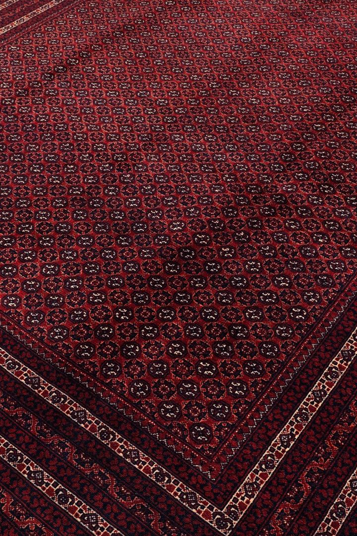 Deep Burgundy Khoja Roshnai, Hand-Knotted Wool Rug