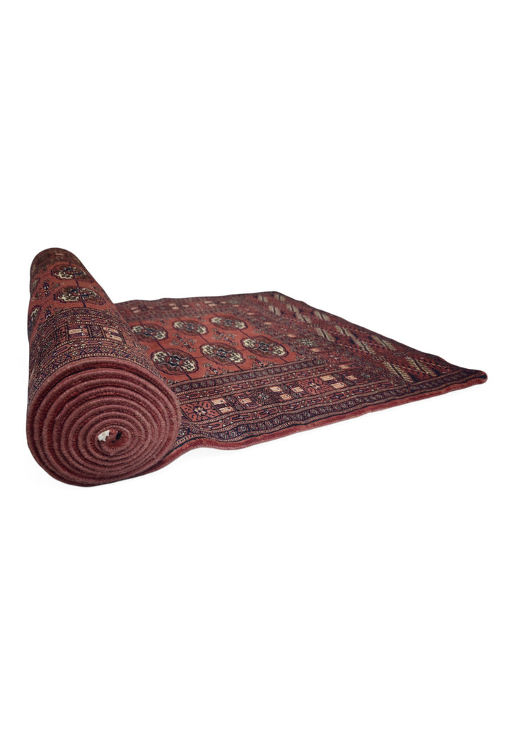 Brick Red and Ivory Turkmen Gül Bokhara, Hand-Knotted Sherwan