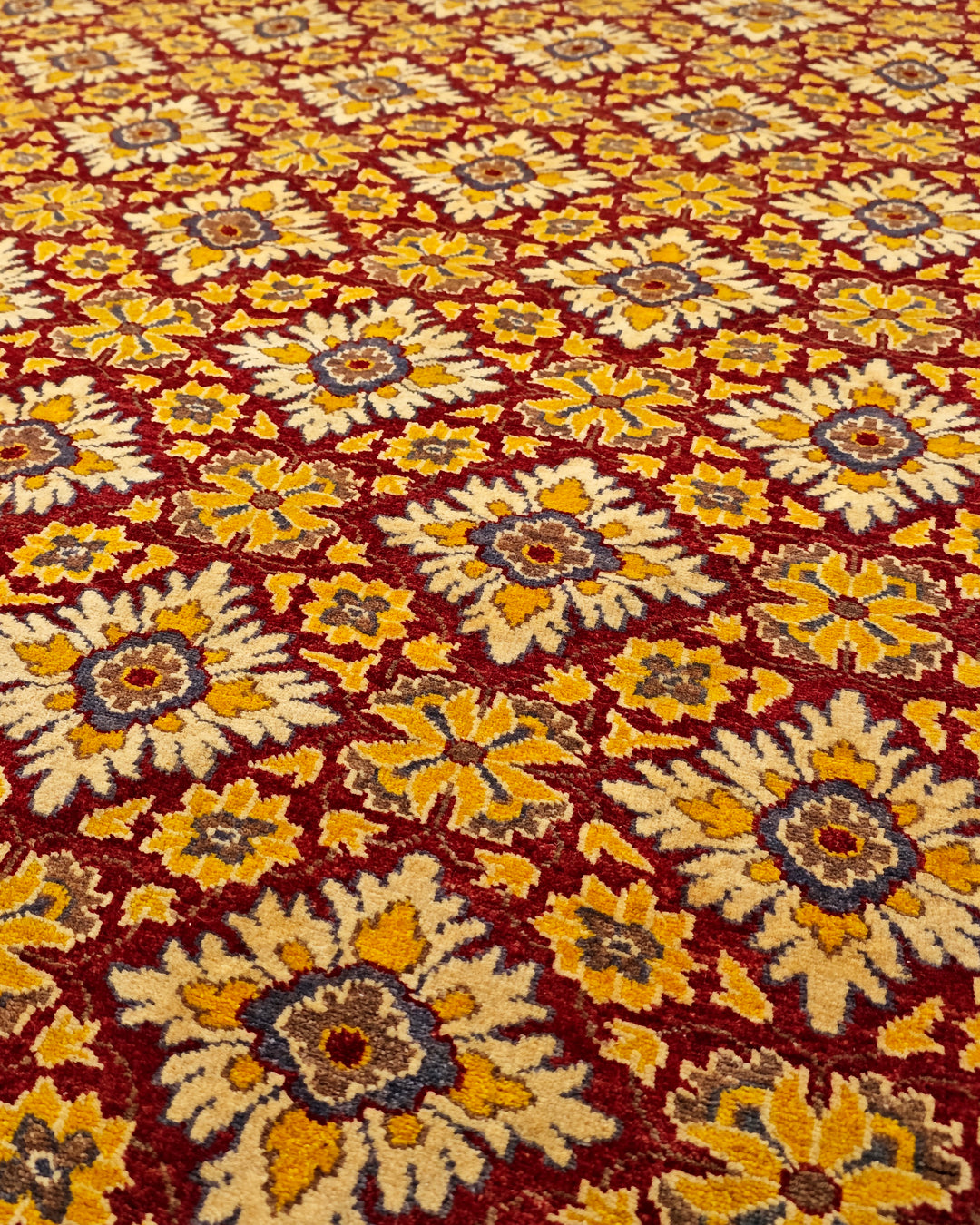 Garnet Bloom Gabbeh, Hand-Knotted Afghan Wool Rug