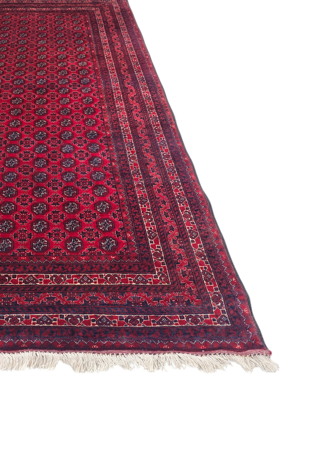 Deep Red Khan Muhammadi Rug, Hand-Knotted Wool