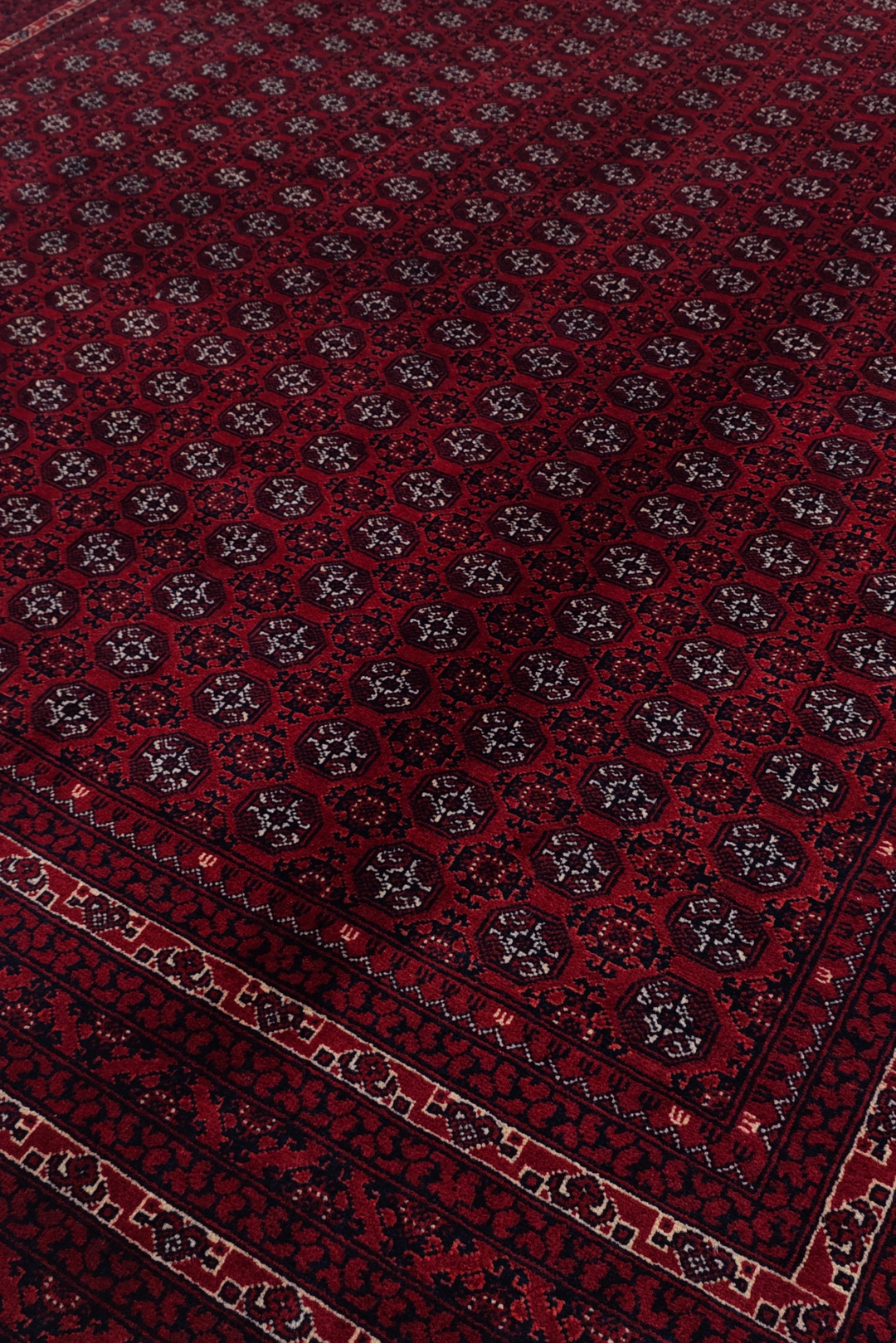 Deep Wine Khoja Roshnai, Hand-Knotted Wool Rug