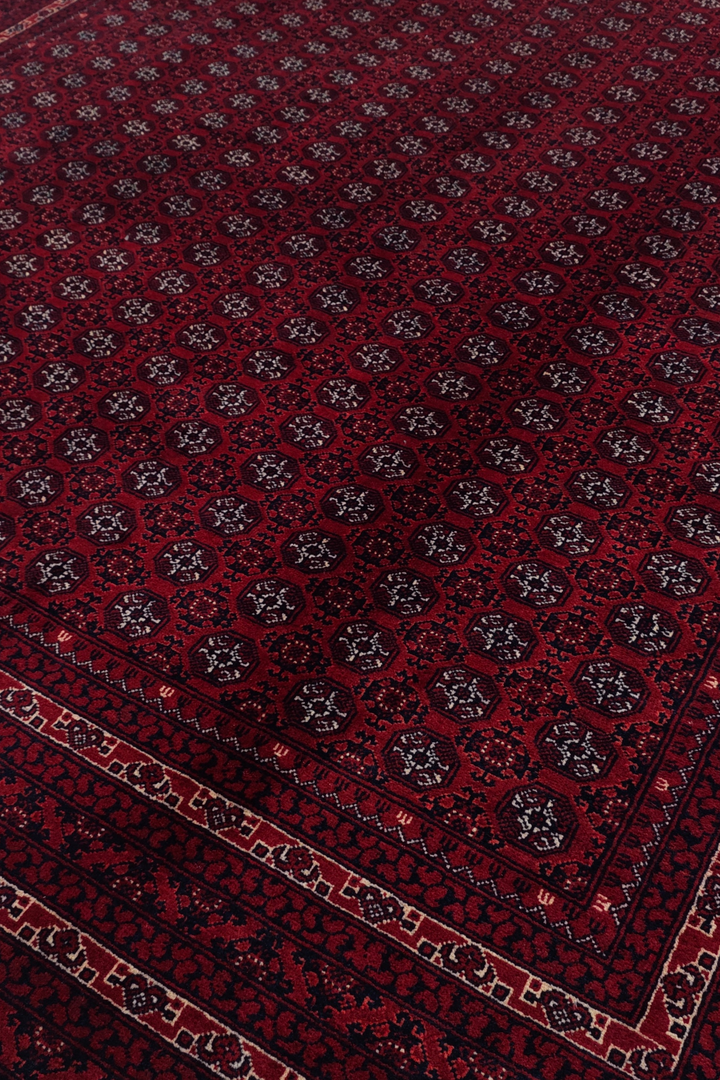 Deep Wine Khoja Roshnai, Hand-Knotted Wool Rug