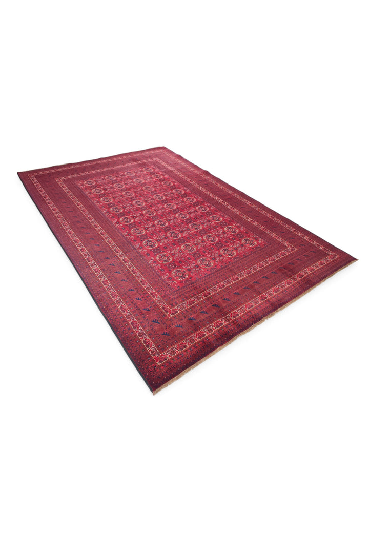 Wine Red Turkmen Gül Khal Mohammadi Rug, Hand-Knotted Wool