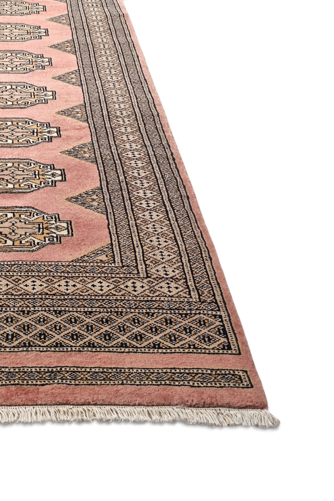 Terracotta and Beige Yamoud Rug, Hand-Knotted Wool