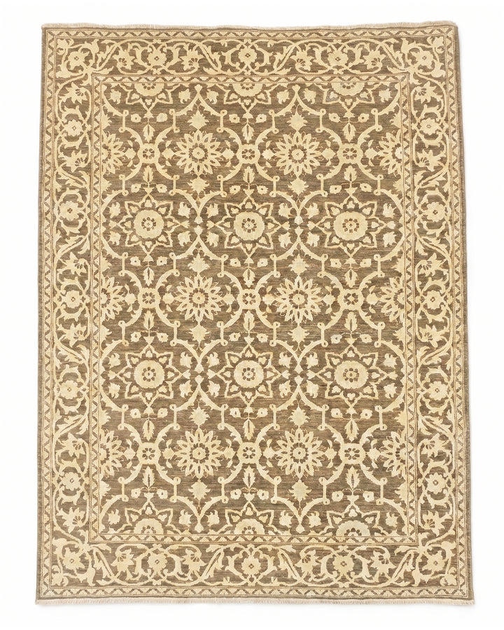 Brown Gabbeh, Hand-Knotted Afghan Wool &amp; Silk Rug