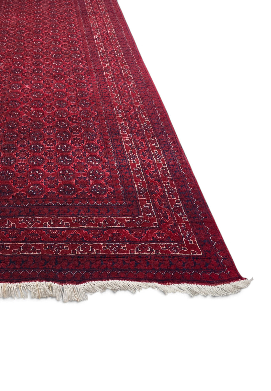 Deep Red Turkmen Gül Khan Muhammadi Runner, Hand-Knotted Wool