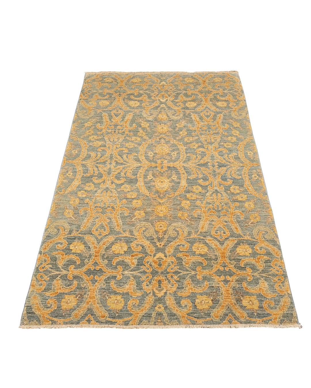 Florentine Gold Gabbeh, Hand-Knotted Afghan Wool Rug