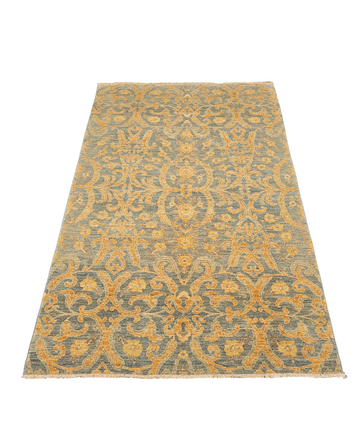 Florentine Gold Gabbeh, Hand-Knotted Afghan Wool Rug
