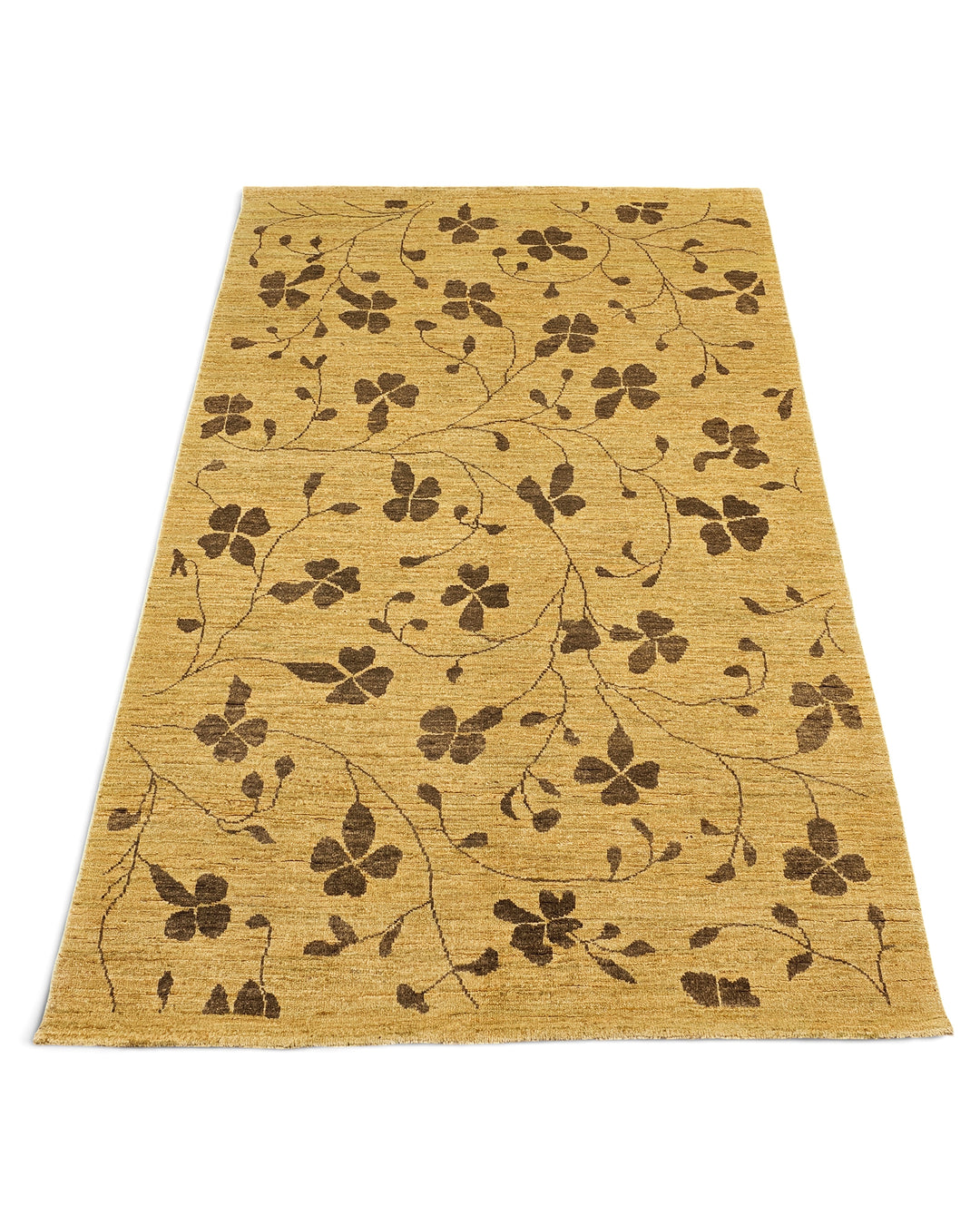 Honey Clover Gabbeh, Hand-Knotted Afghan Wool Rug