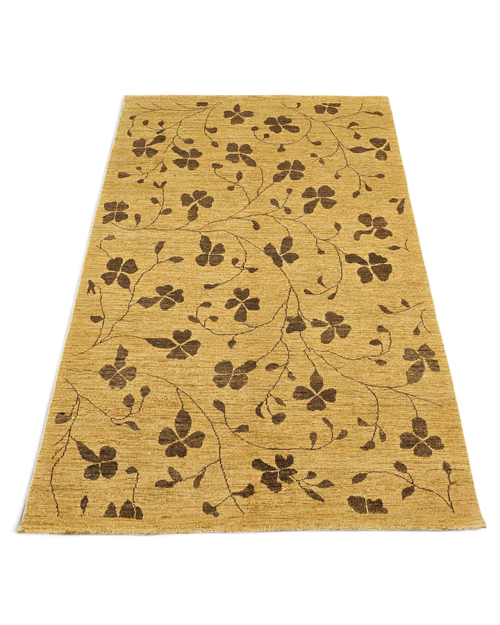 Honey Clover Gabbeh, Hand-Knotted Afghan Wool Rug
