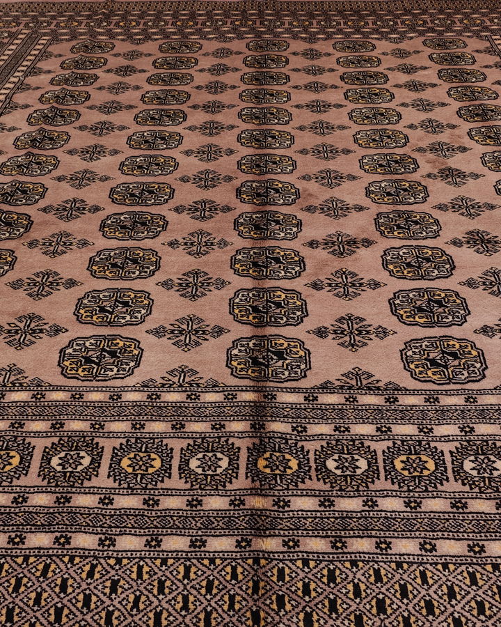 Brown Gul Pakistani Bokhara, Hand-Knotted Wool Rug