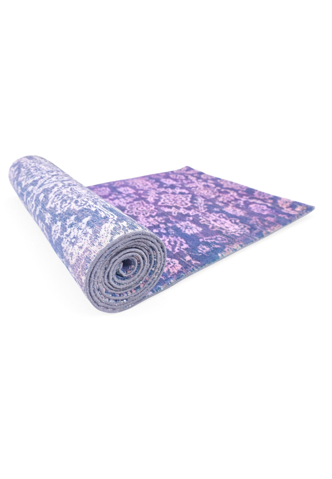Violet and Lilac All-Over Palmette, Hand-Knotted Wool and Silk Rug