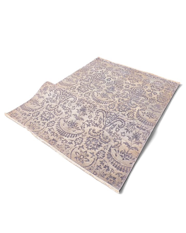Heather Floral Gabbeh, Hand-Knotted Afghan Wool &amp; Silk Rug