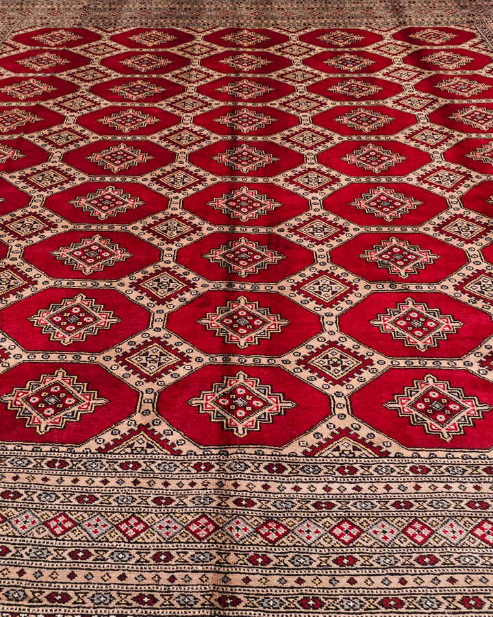 Ruby Gul Pakistani Jaldar, Hand-Knotted Wool Rug