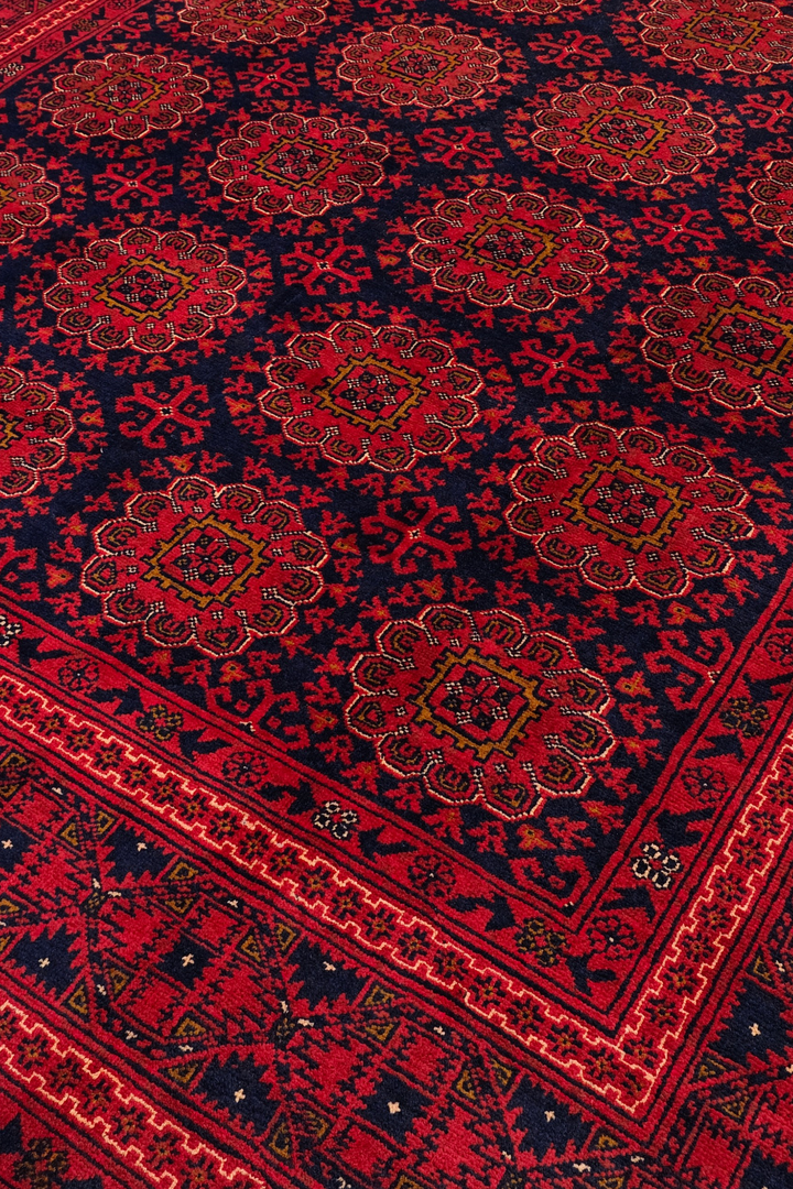 Wine Red Bashiri Rug, Hand-Knotted Wool