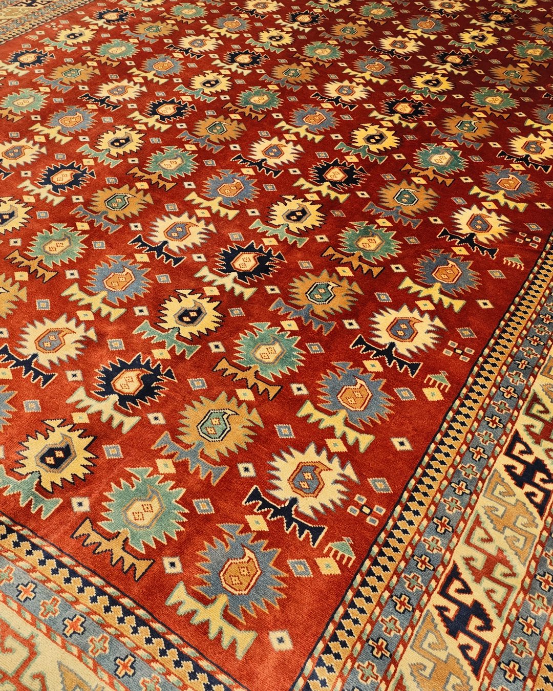 Red Tribal Afghani Sherwan, Hand-Knotted Afghan Wool Rug