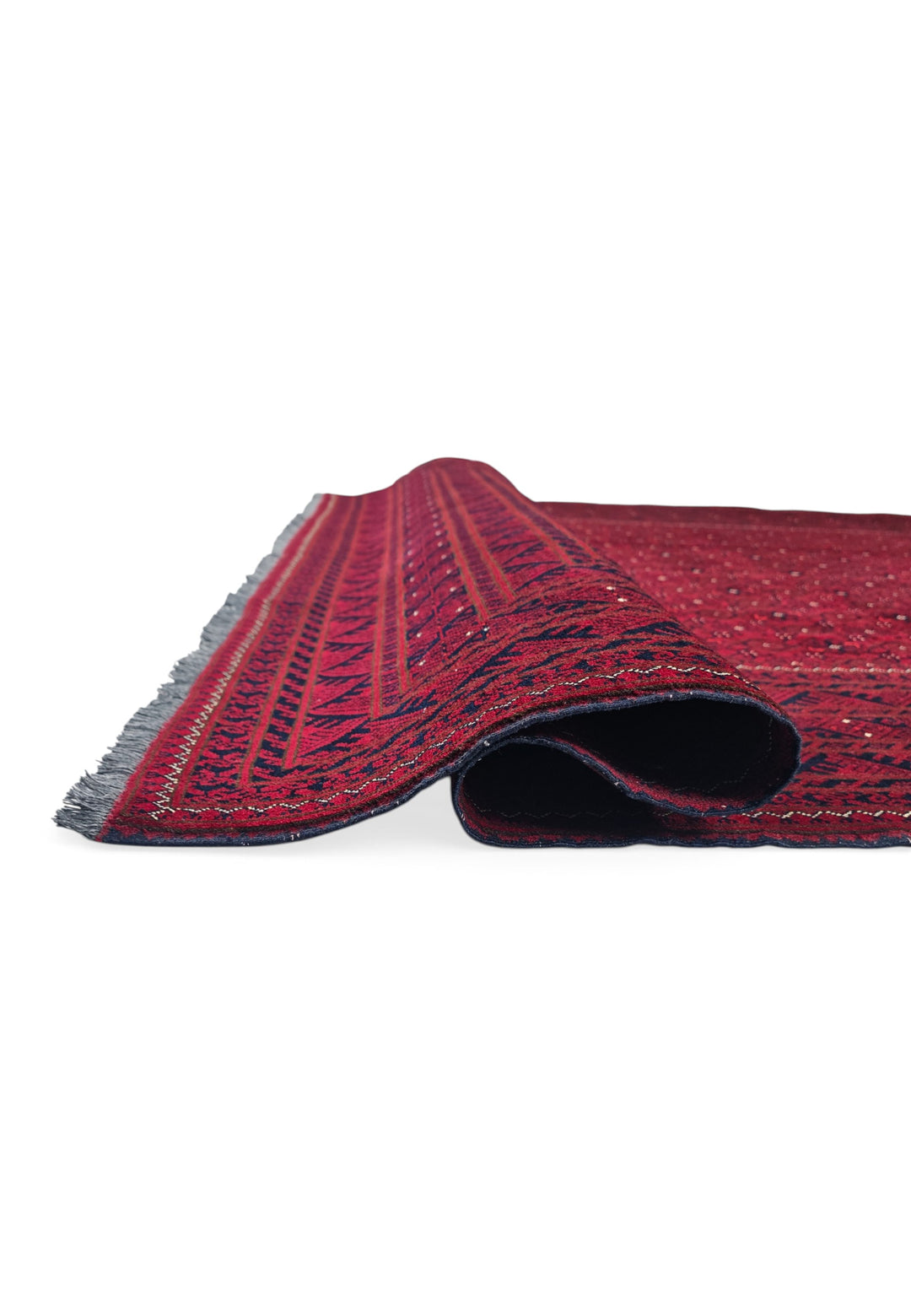 Wine Red Mina Khani, Hand-Knotted Wool Rug