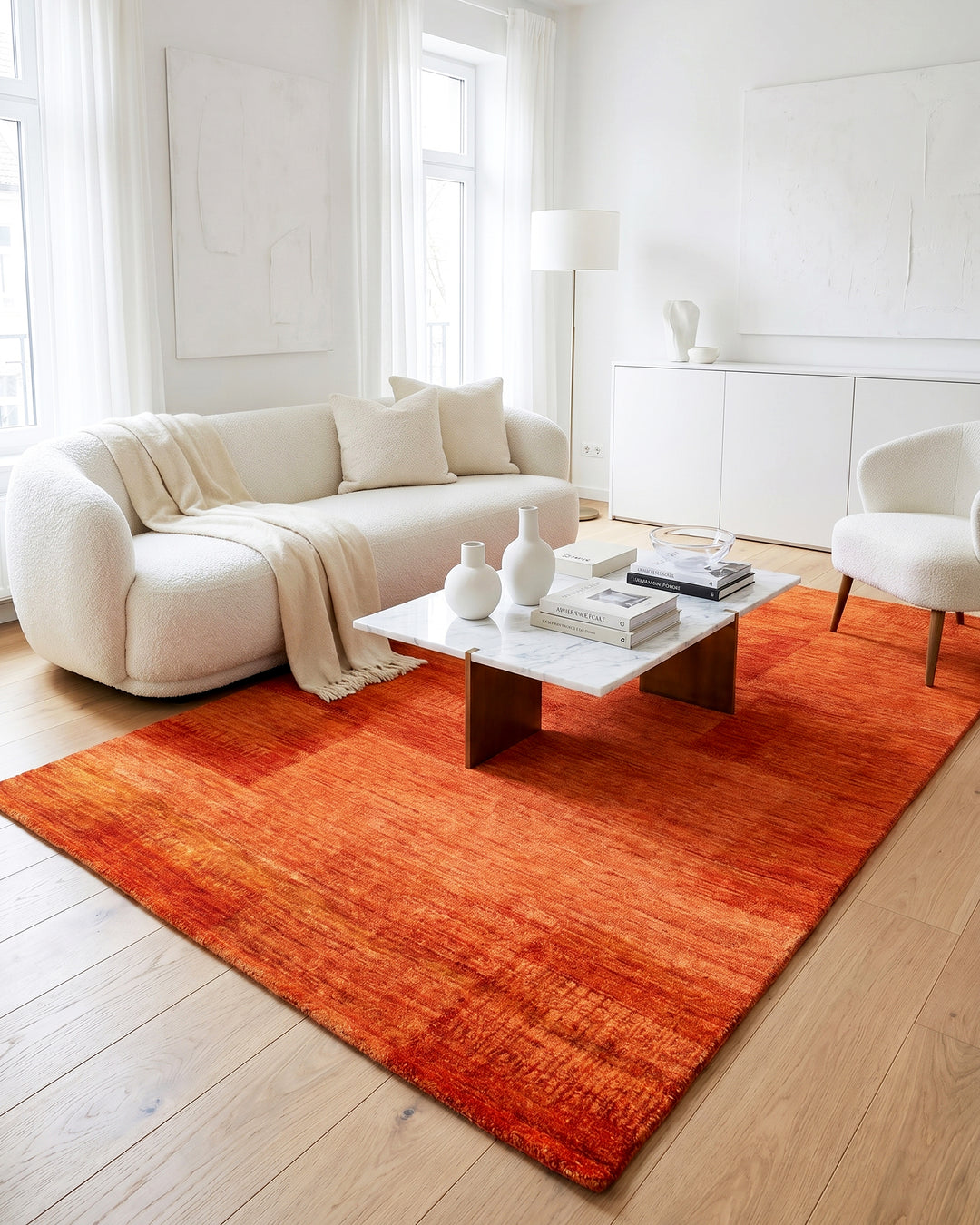 Terracotta Gabbeh, Hand-Knotted Afghan Wool Rug