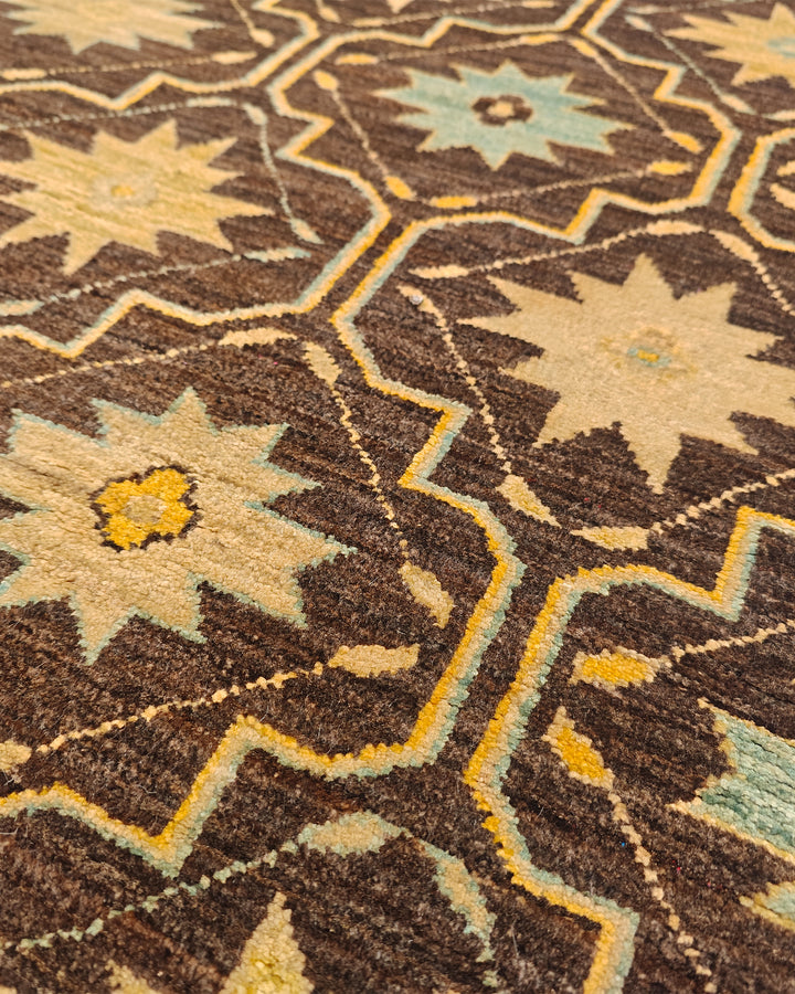 Walnut Star Gabbeh, Hand-Knotted Afghan Wool Rug