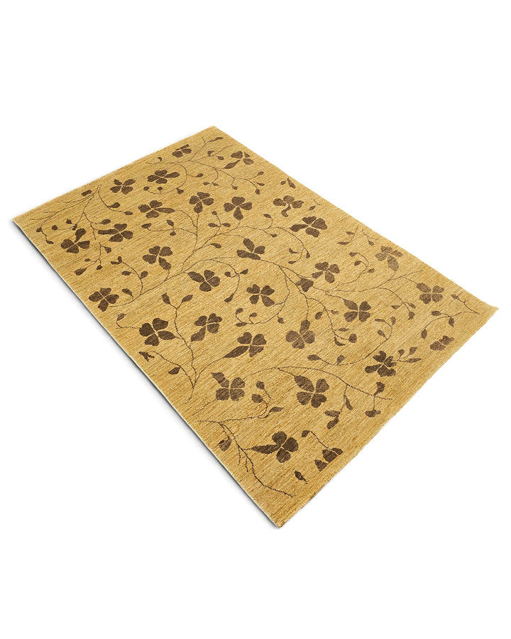 Honey Clover Gabbeh, Hand-Knotted Afghan Wool Rug