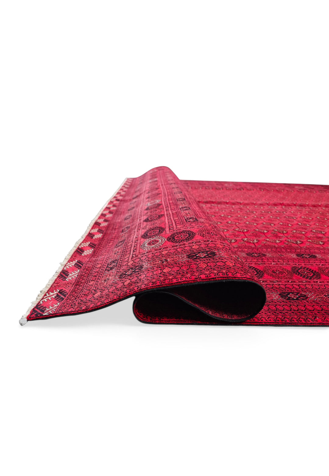 Crimson Turkmen Gül Khal Mohammadi Rug, Hand-Knotted Wool