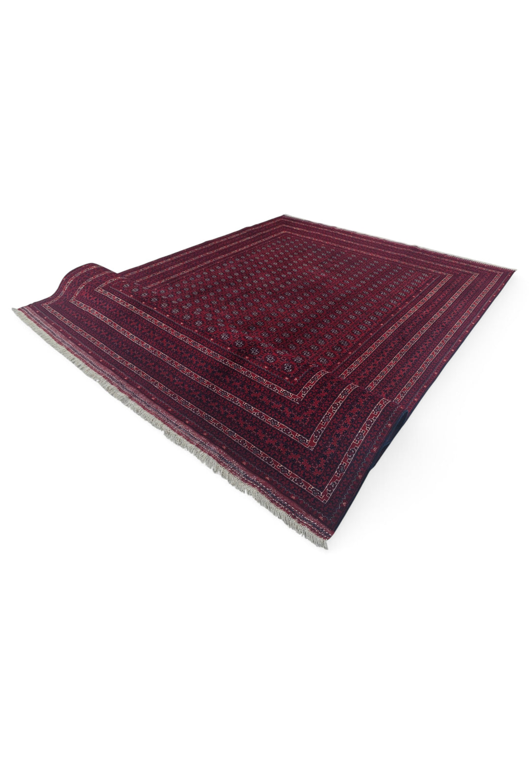 Deep Wine Khoja Roshnai, Hand-Knotted Wool Rug