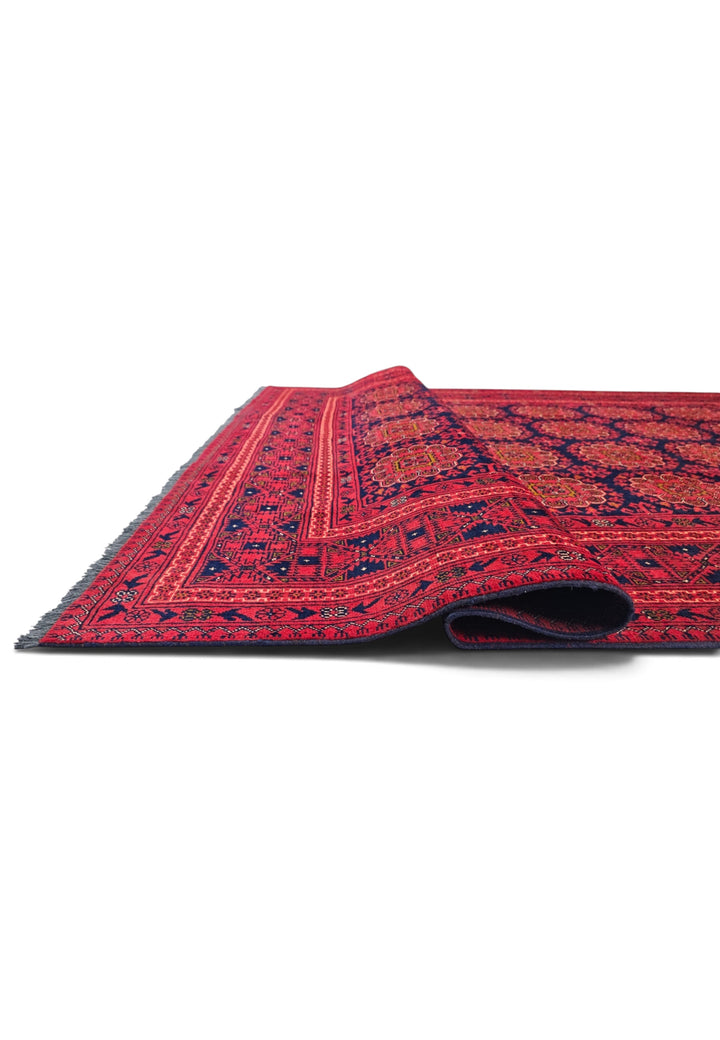 Wine Red Bashiri Rug, Hand-Knotted Wool