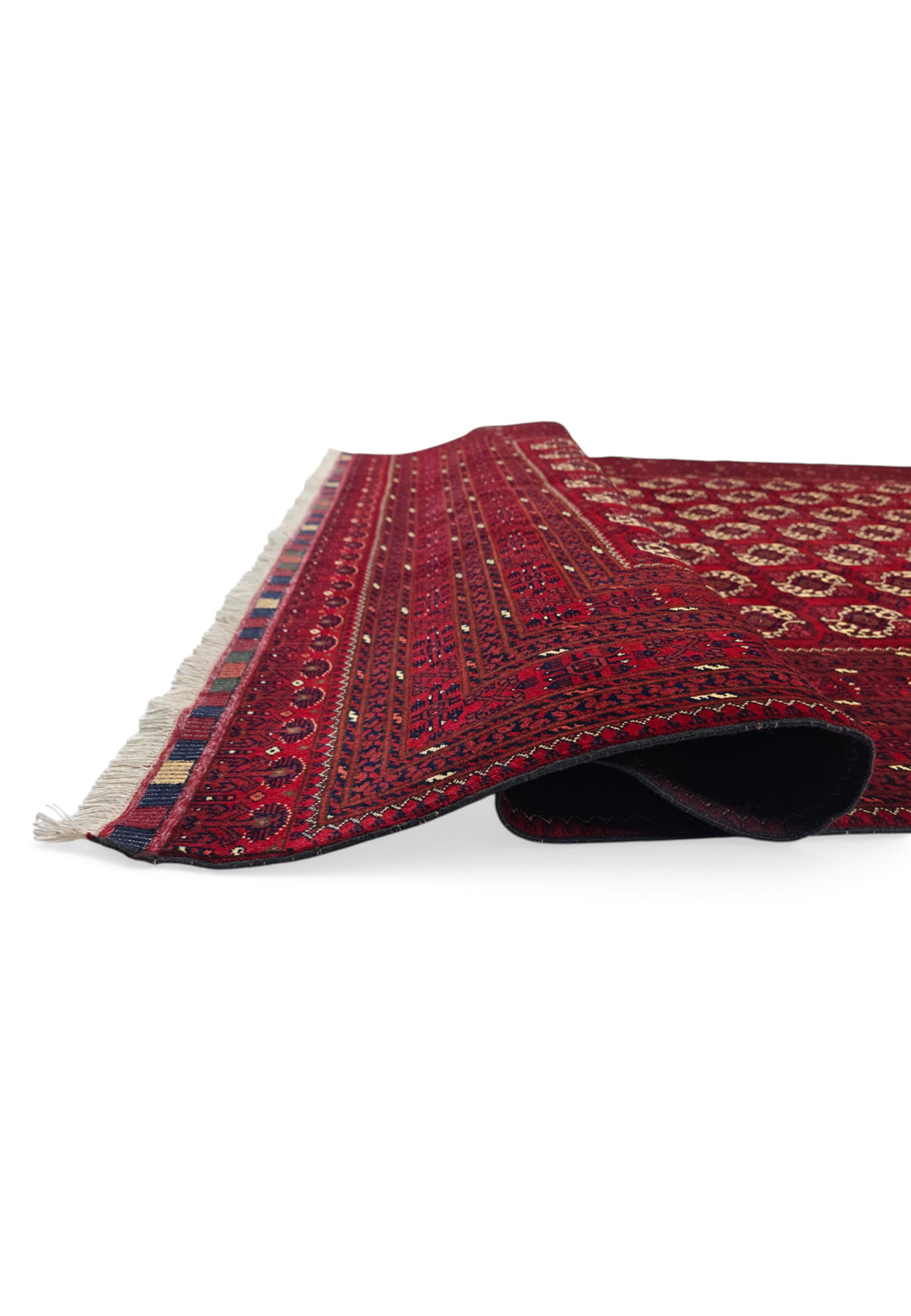 Oxblood Turkmen Gül Bashiri, Hand-Knotted Wool Rug